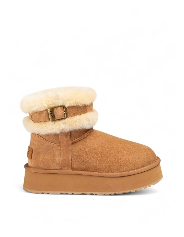 Classic Platform Buckle Mini Boots (4.5cm) (Water Resistant) in Chestnut image 7
