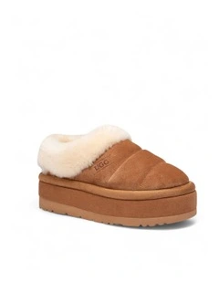 Platform Cactus Slipper (5cm) in Chestnut