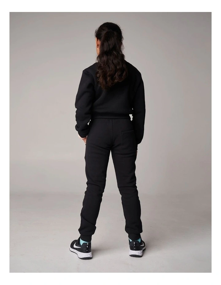 Crop Long Sleeve Jumper in Black image 2