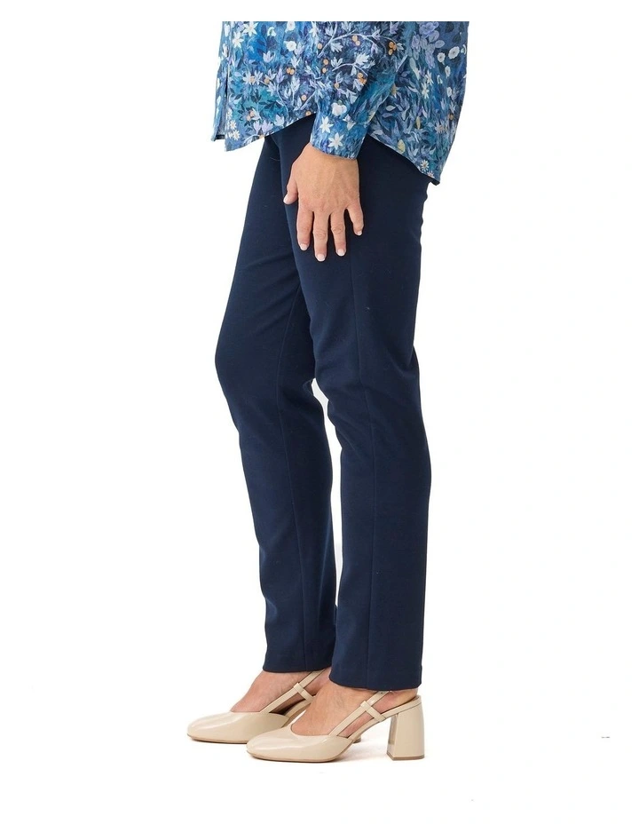 Ponti Narrow Leg Pant in Navy image 3