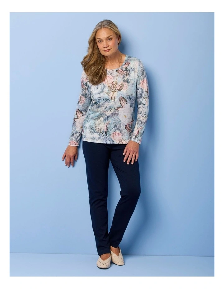 Ponti Narrow Leg Pant in Navy image 5