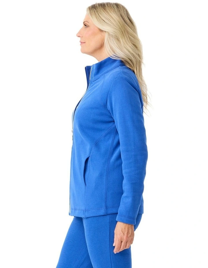 Haven French Rib Zip Up Jacket in Cobalt image 3
