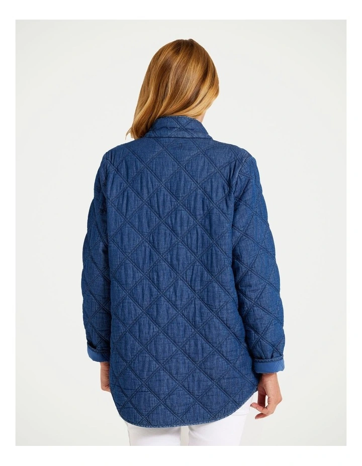 Moon Quilted Jacket in indigo image 2
