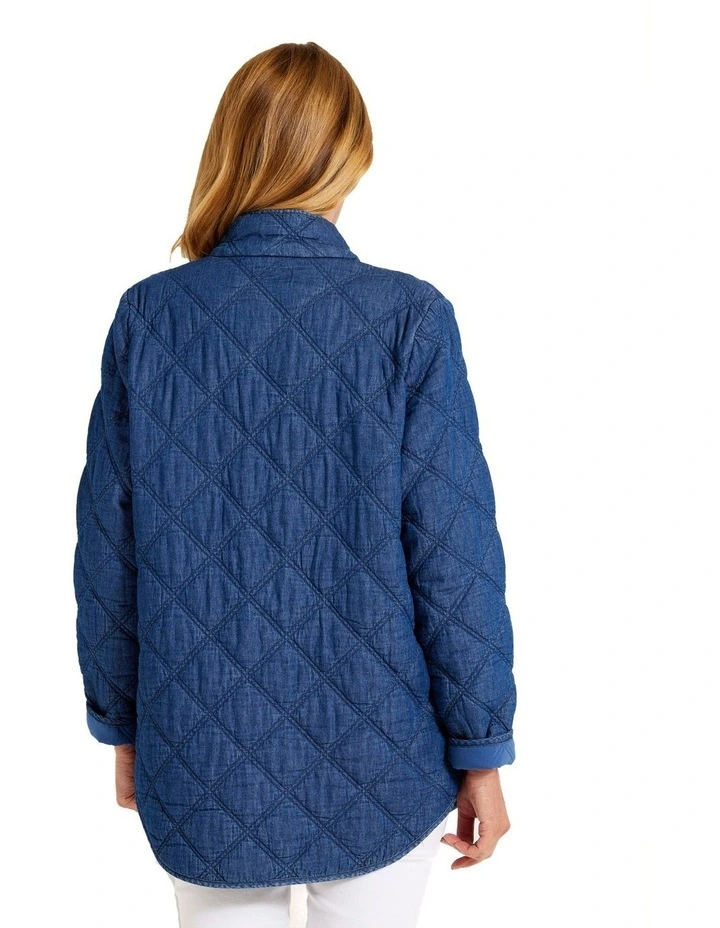 Moon Quilted Jacket in indigo image 2
