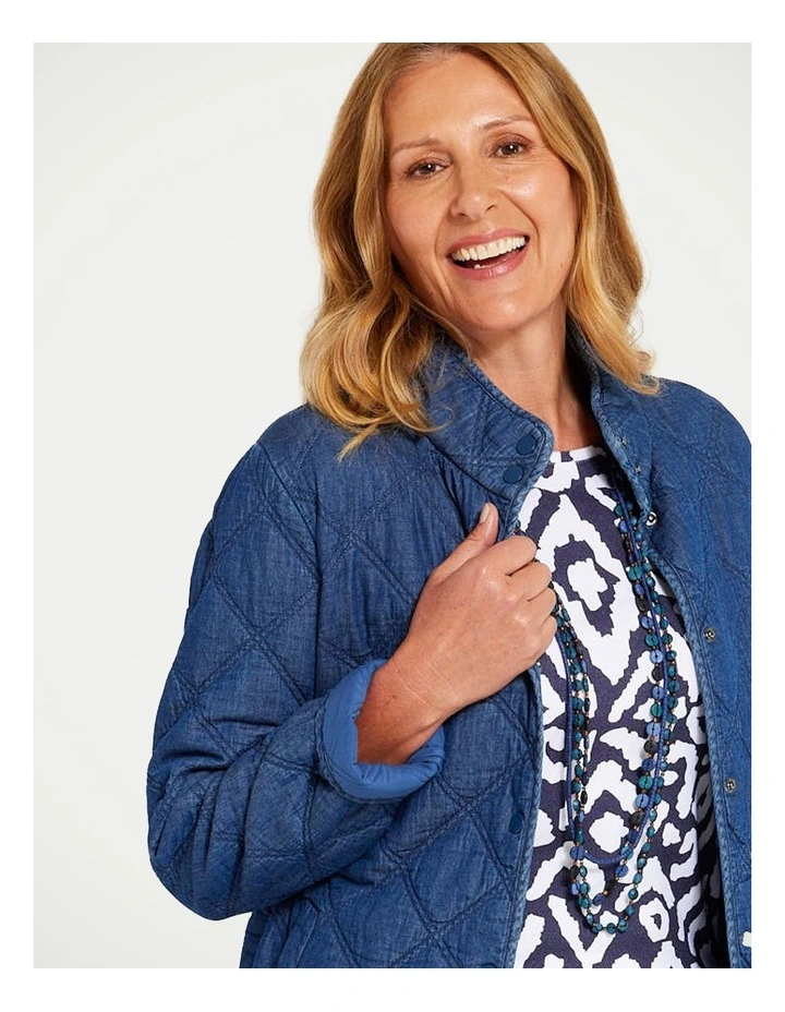 Moon Quilted Jacket in indigo image 4