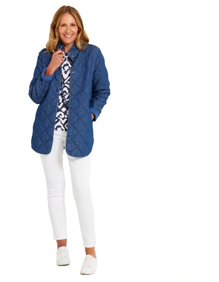 Moon Quilted Jacket in indigo image 4