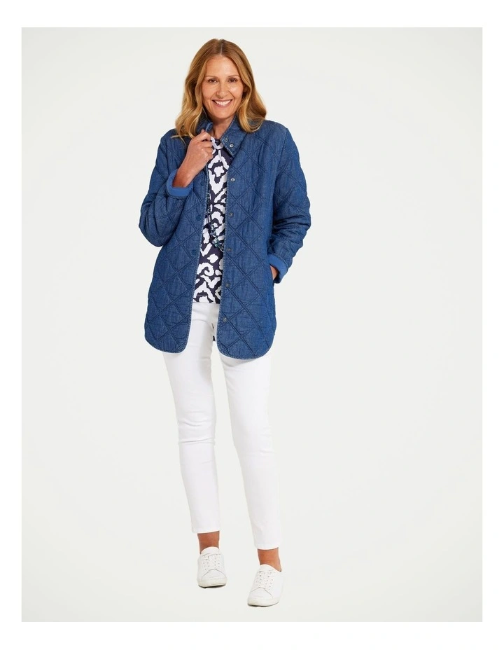 Moon Quilted Jacket in indigo image 5