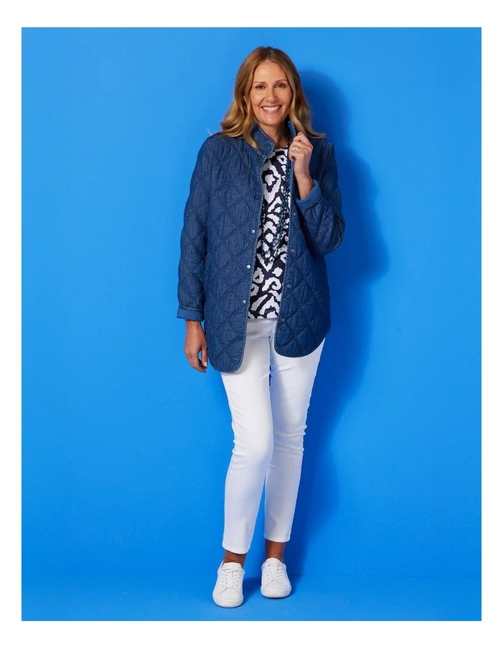 Moon Quilted Jacket in indigo image 6