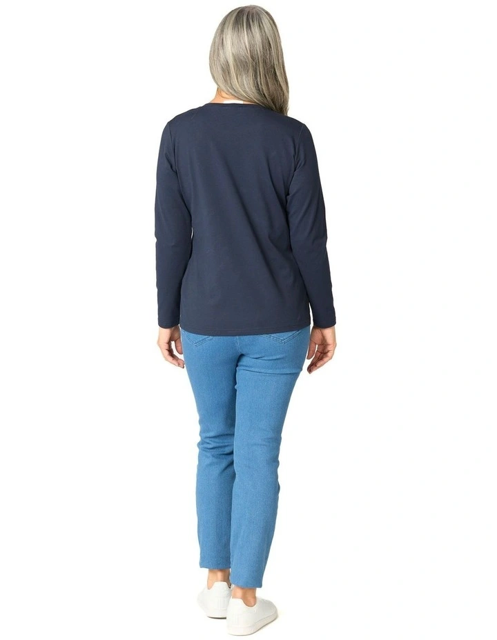 Camp Classic Long Sleeve Tee in Navy image 2