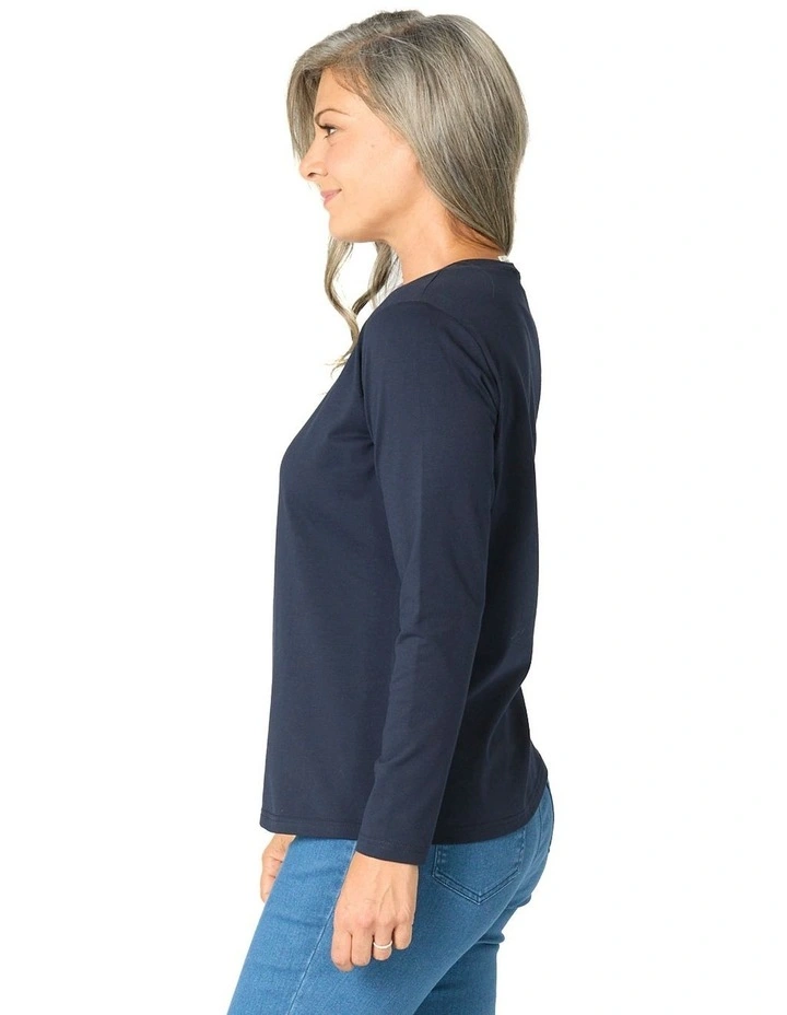 Camp Classic Long Sleeve Tee in Navy image 3