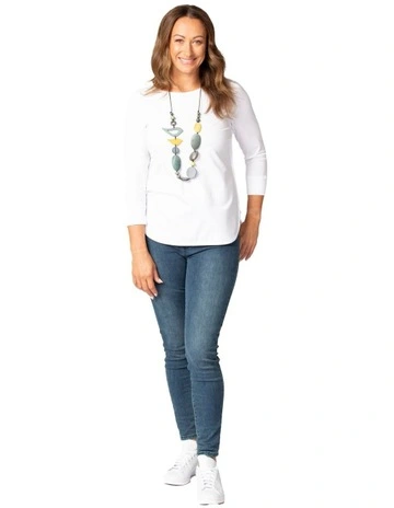 Eternity Modal/Cotton Bind Top in White