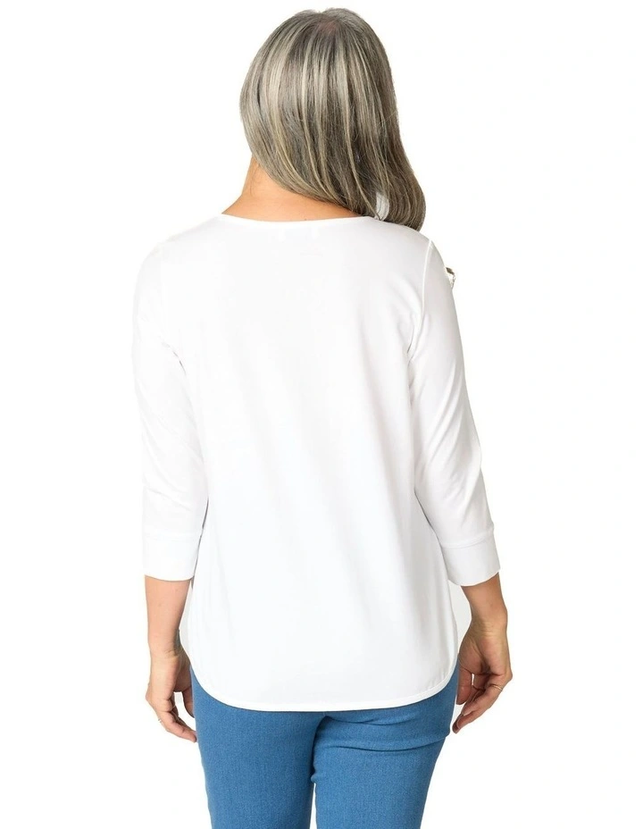 Eternity Modal/Cotton Bind Top in White image 2