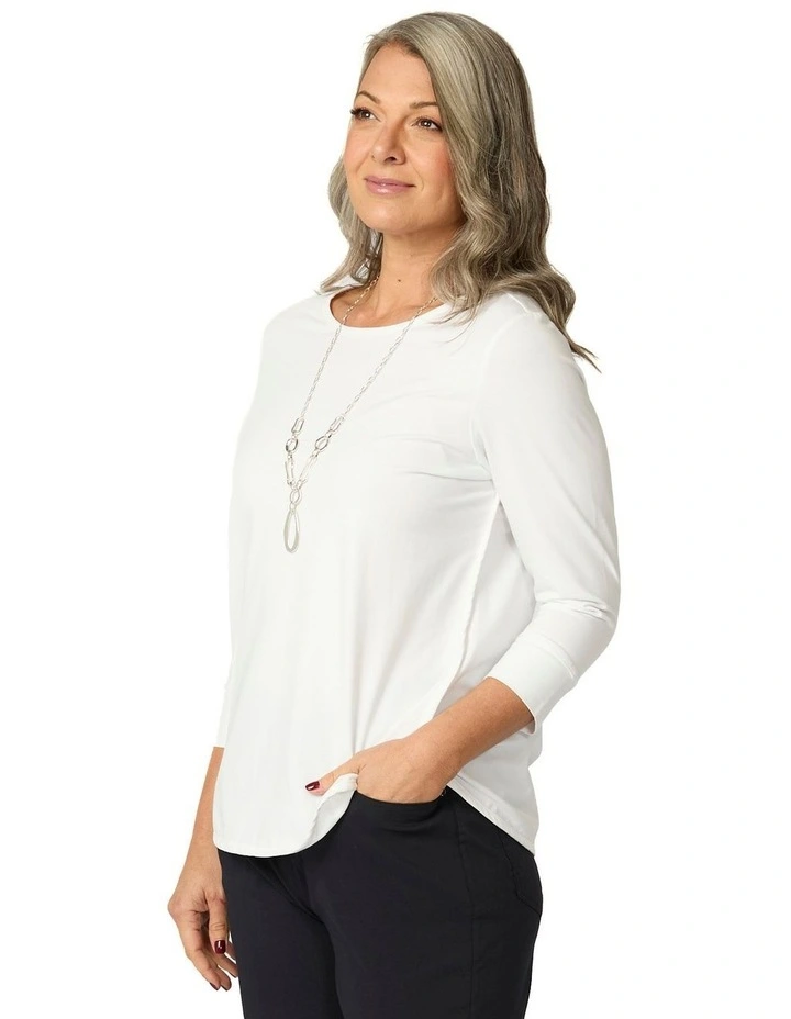 Eternity Modal/Cotton Bind Top in White image 3