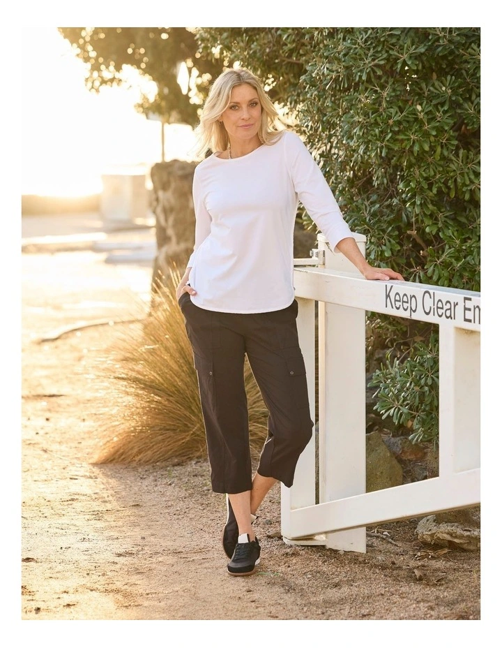 Eternity Modal/Cotton Bind Top in White image 5