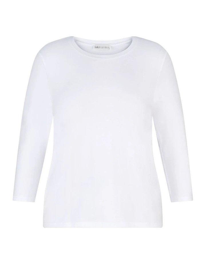 Eternity Modal/Cotton Bind Top in White image 6