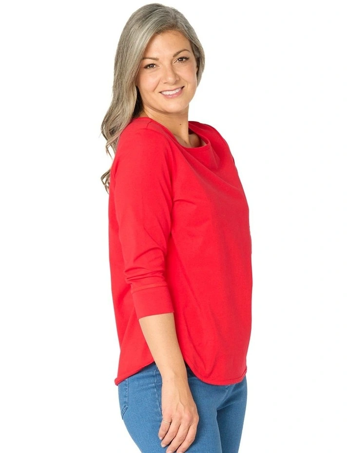 Eternity Modal Cotton Bind Top in Red image 3