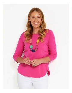 Eternity Modal/Cotton Bind Top in Fuchsia
