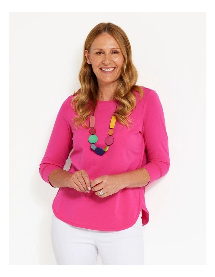 Eternity Modal/Cotton Bind Top in Fuchsia image 1