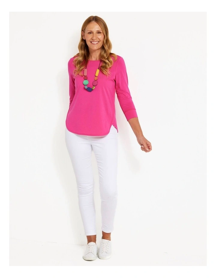 Eternity Modal/Cotton Bind Top in Fuchsia image 2