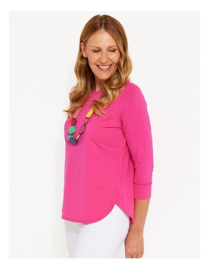 Eternity Modal/Cotton Bind Top in Fuchsia image 3