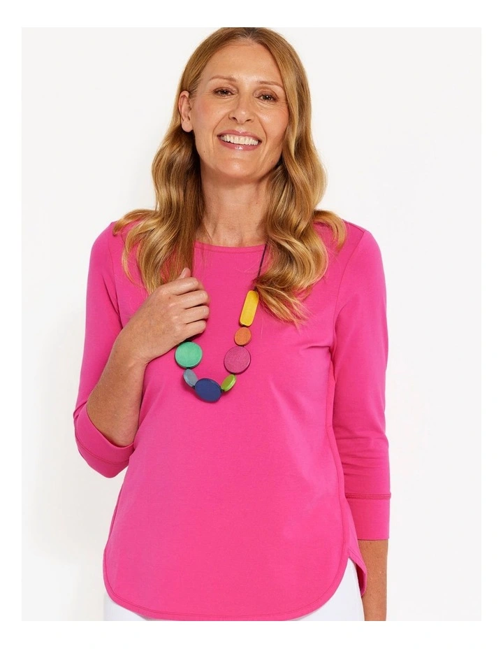 Eternity Modal/Cotton Bind Top in Fuchsia image 4