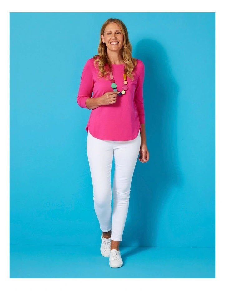 Eternity Modal/Cotton Bind Top in Fuchsia image 5