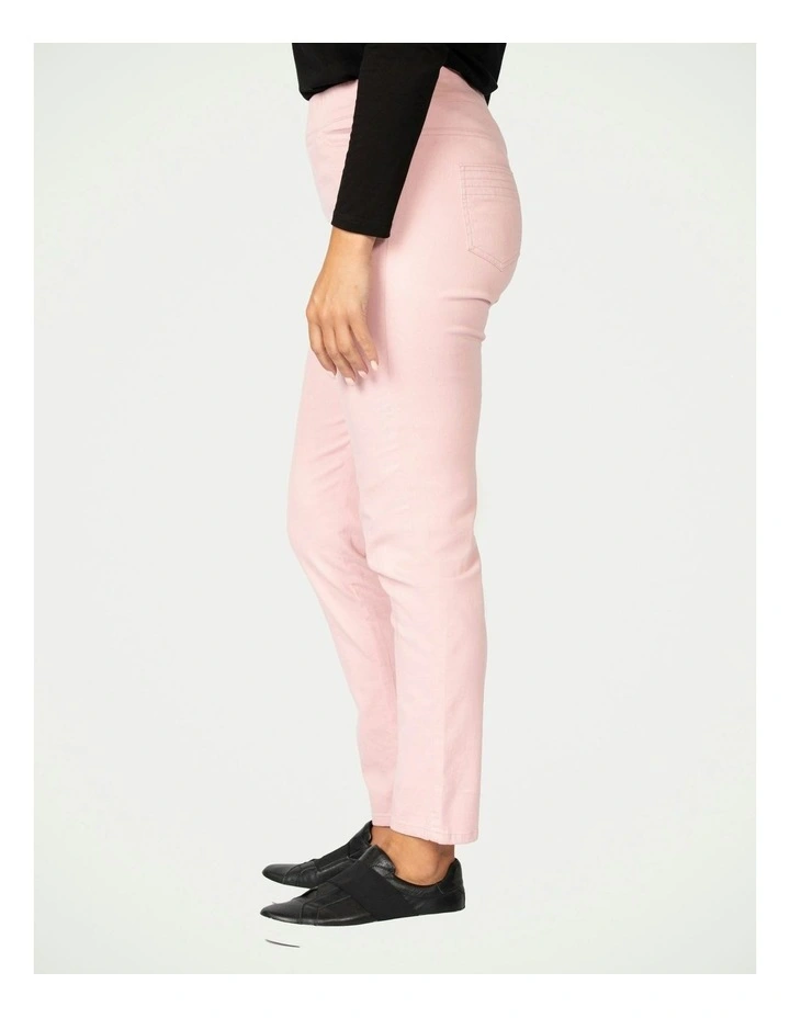 Suzy Stretch Long Pull On Jeans in Baby Pink image 1
