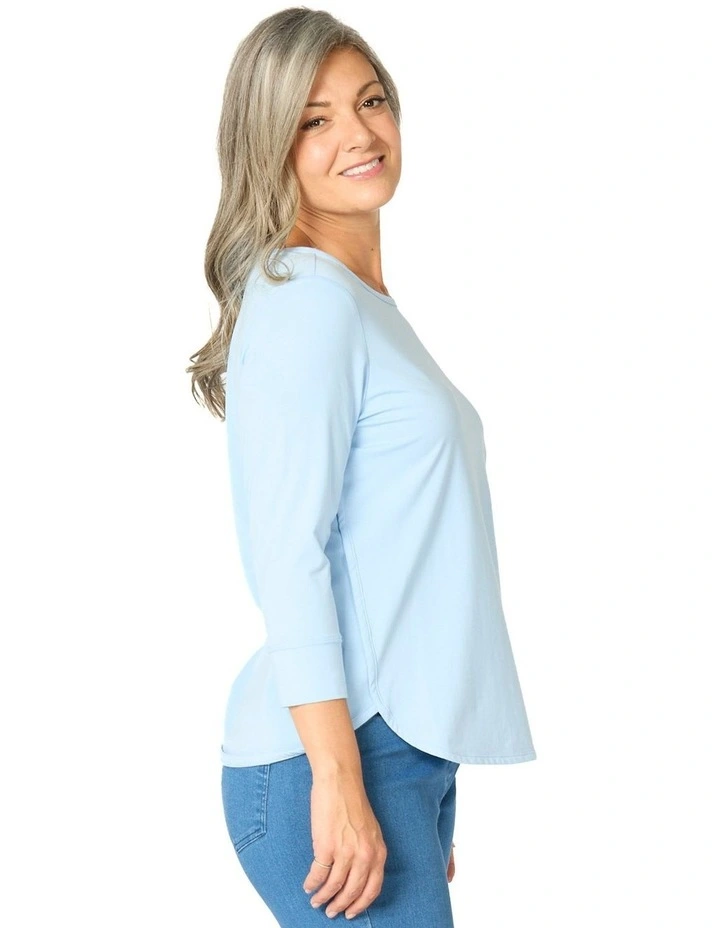Eternity Modal Cotton Bind Top in Blue image 3