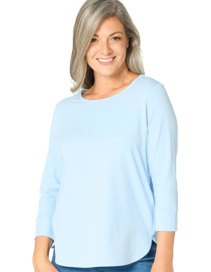 Eternity Modal Cotton Bind Top in Blue image 5