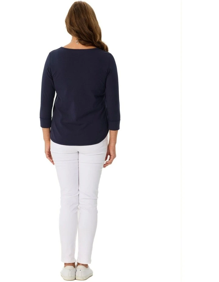 Eternity Modal/Cotton Bind Top in Navy image 2