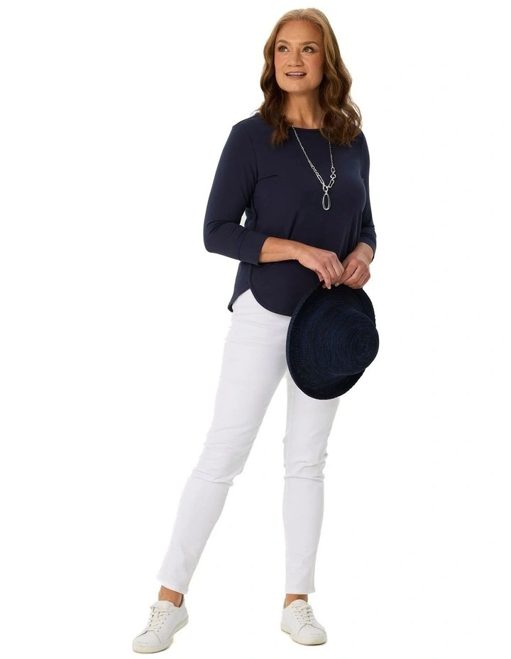 Eternity Modal/Cotton Bind Top in Navy image 4