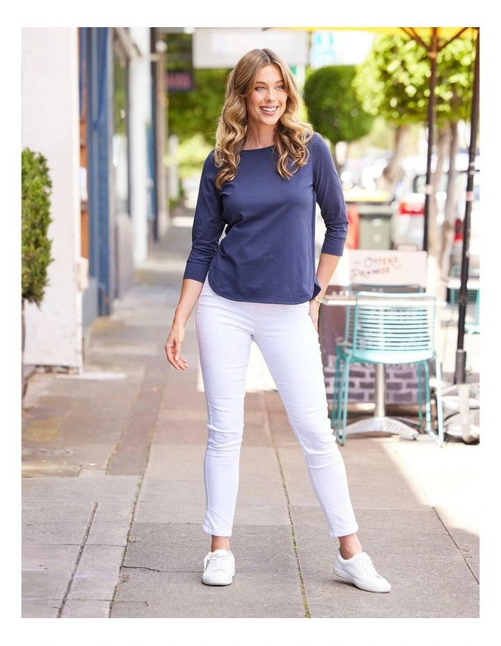 Eternity Modal/Cotton Bind Top in Navy image 7