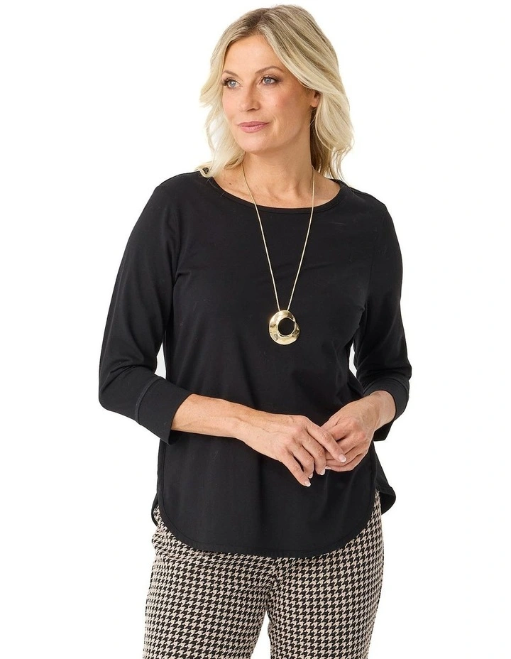 Eternity Modal/Cotton Bind Top in Black image 1