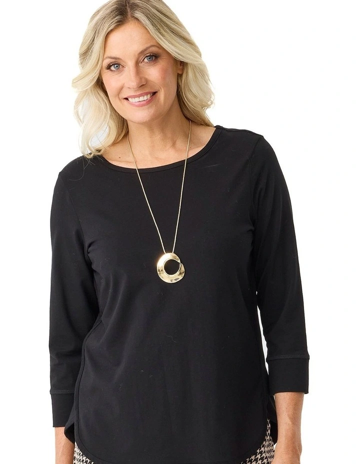 Eternity Modal/Cotton Bind Top in Black image 5