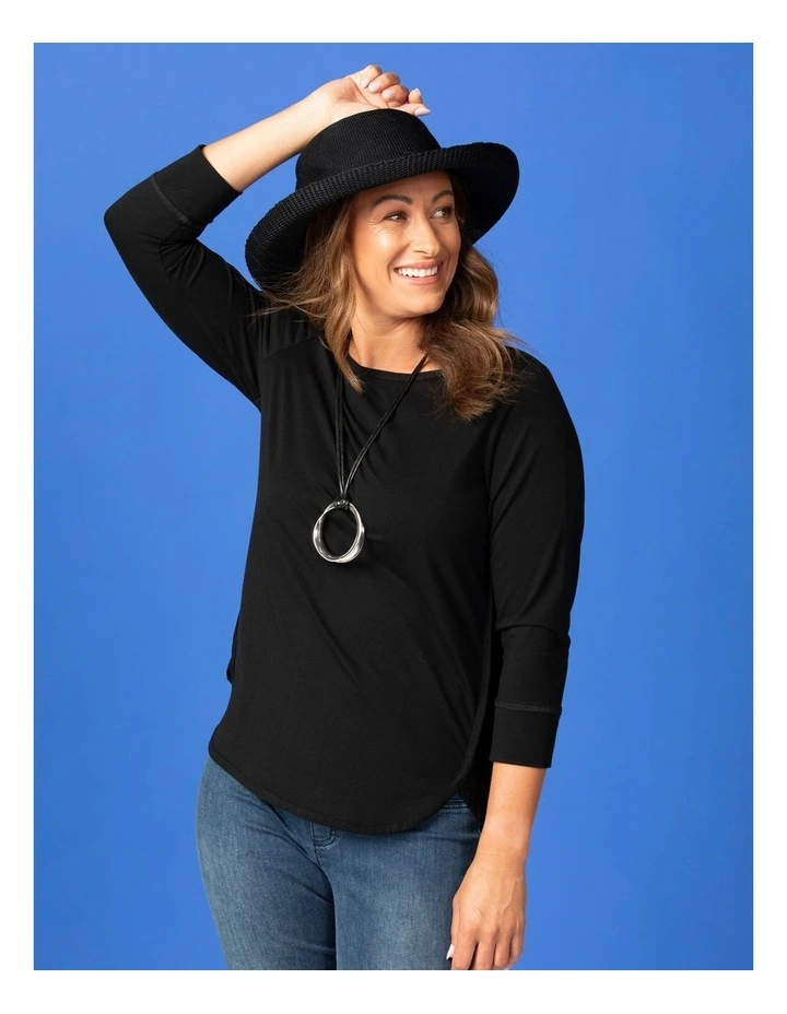 Eternity Modal/Cotton Bind Top in Black image 7