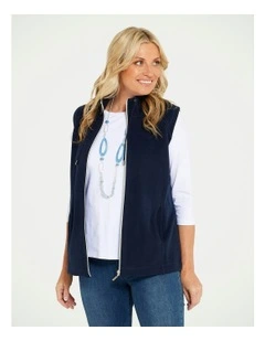 Haven Zip Up Vest in Navy