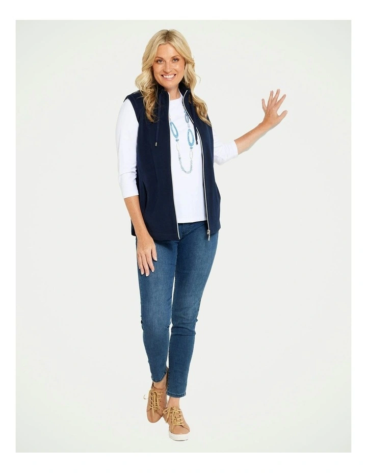 Haven Zip Up Vest in Navy image 2