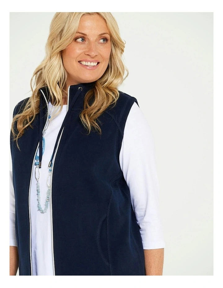 Haven Zip Up Vest in Navy image 3