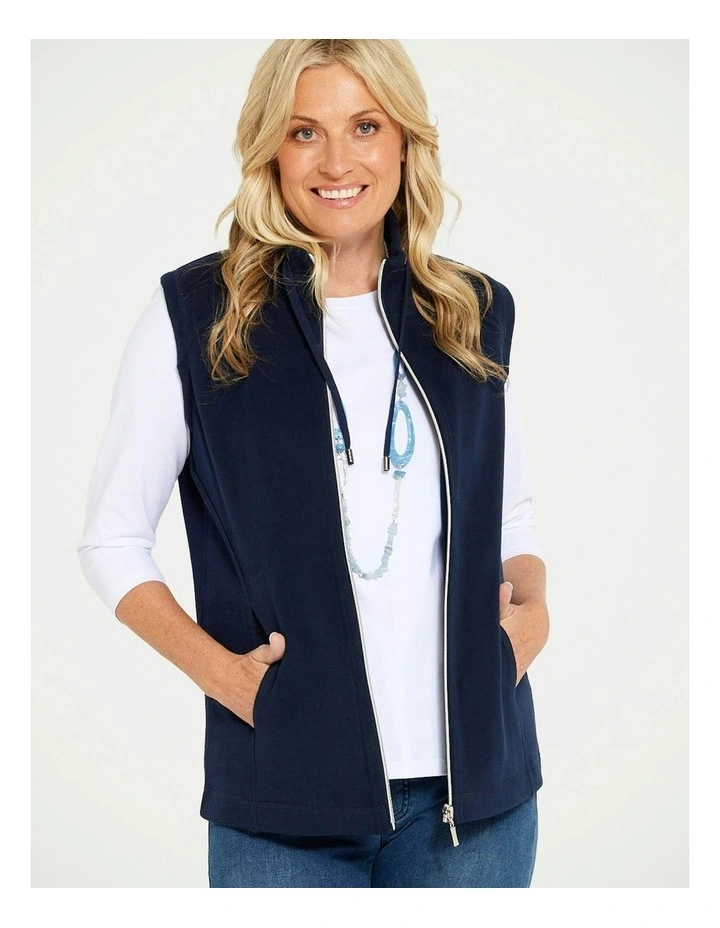 Haven Zip Up Vest in Navy image 4