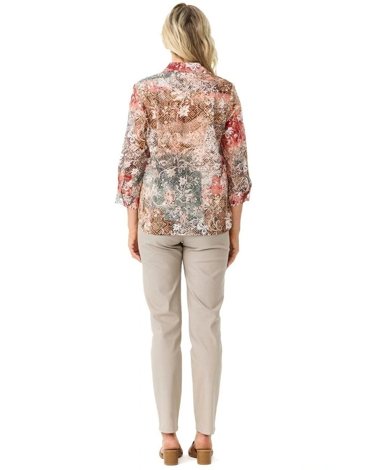 Suzy Stretch Long Pull On Jeans in Taupe image 2
