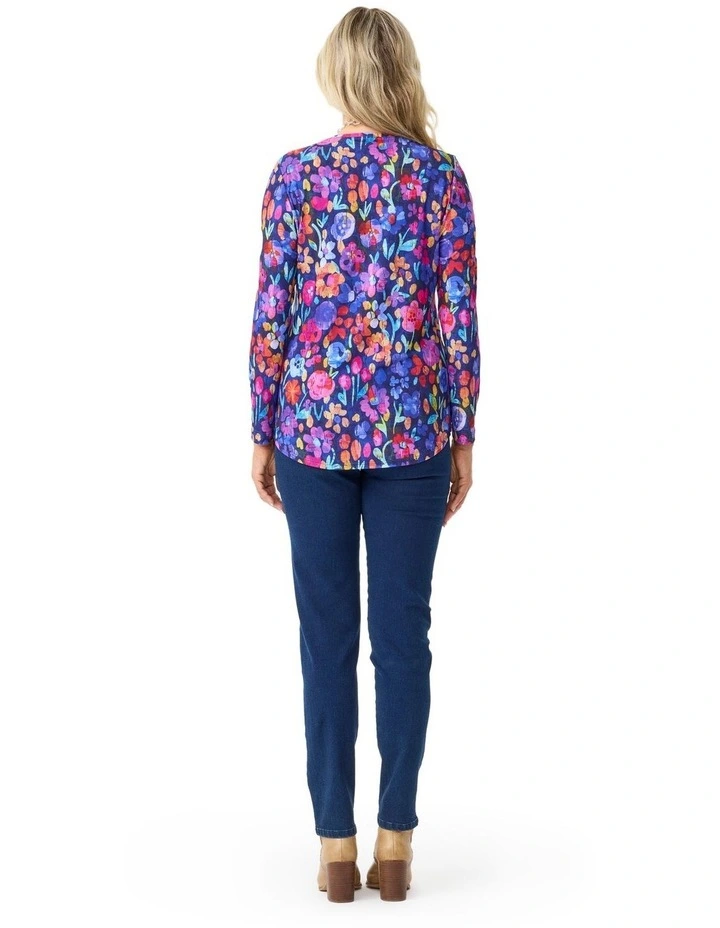 Suzy Stretch Long Pull On Jeans in Indigo image 2
