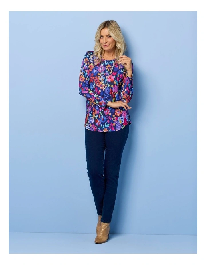 Suzy Stretch Long Pull On Jeans in Indigo image 4