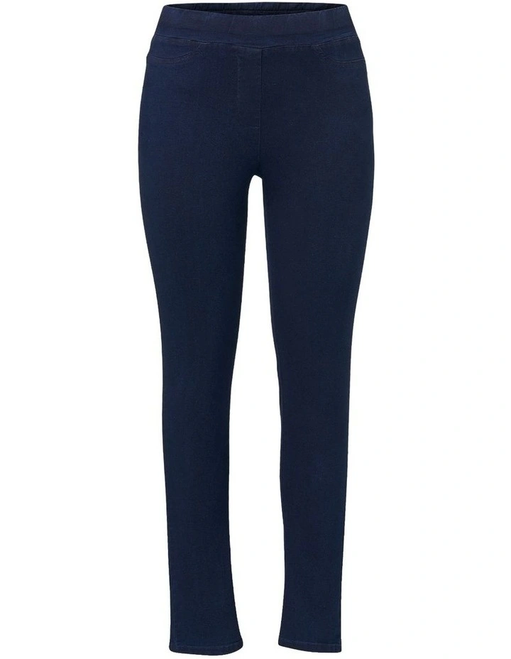 Suzy Stretch Long Pull On Jeans in Indigo image 6