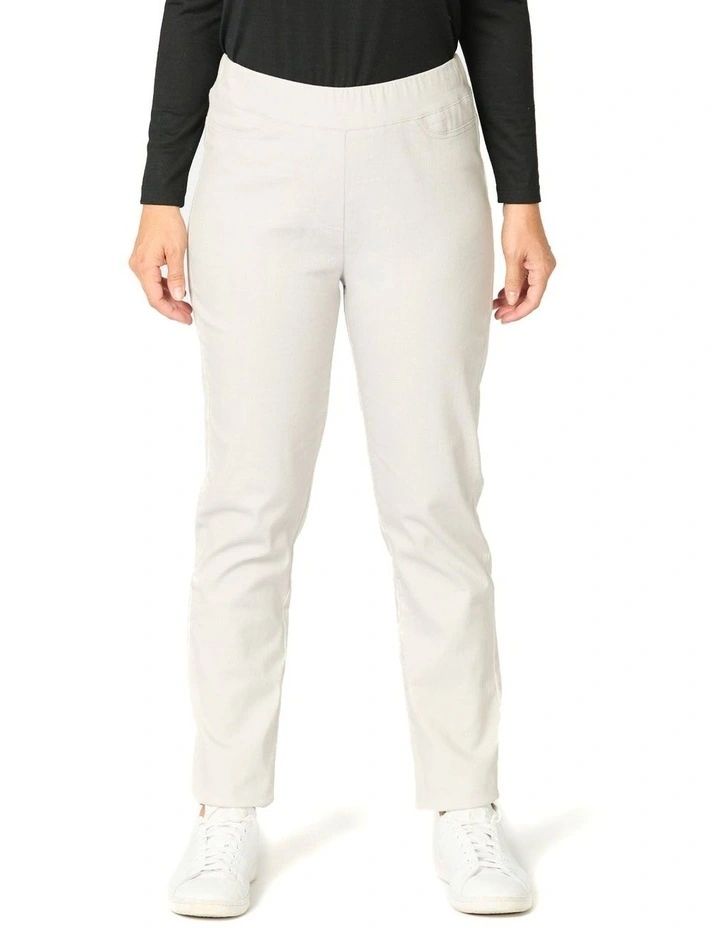 Suzy Stretch Long Pull On Jeans in Silver image 1