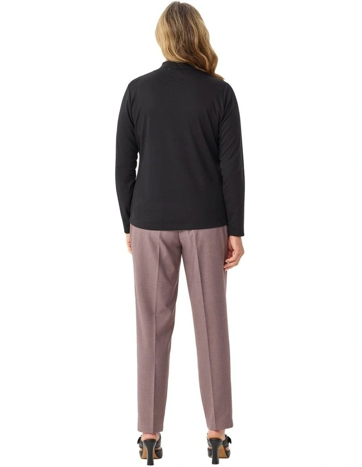 Essential Long Sleeve Skivvy Top in Black image 2