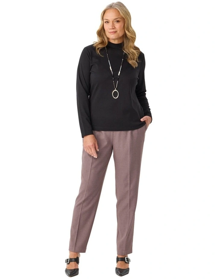 Essential Long Sleeve Skivvy Top in Black image 4