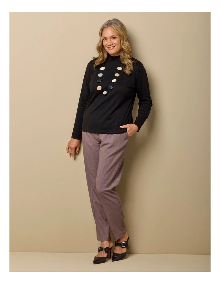 Essential Long Sleeve Skivvy Top in Black image 7