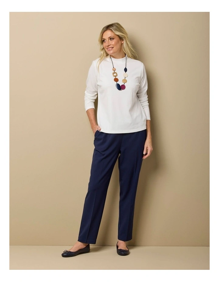 Essential Long Sleeve Skivvy Top in Ivory image 7