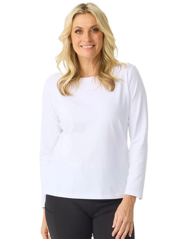 Camp Classic Long Sleeve Tee in White image 1