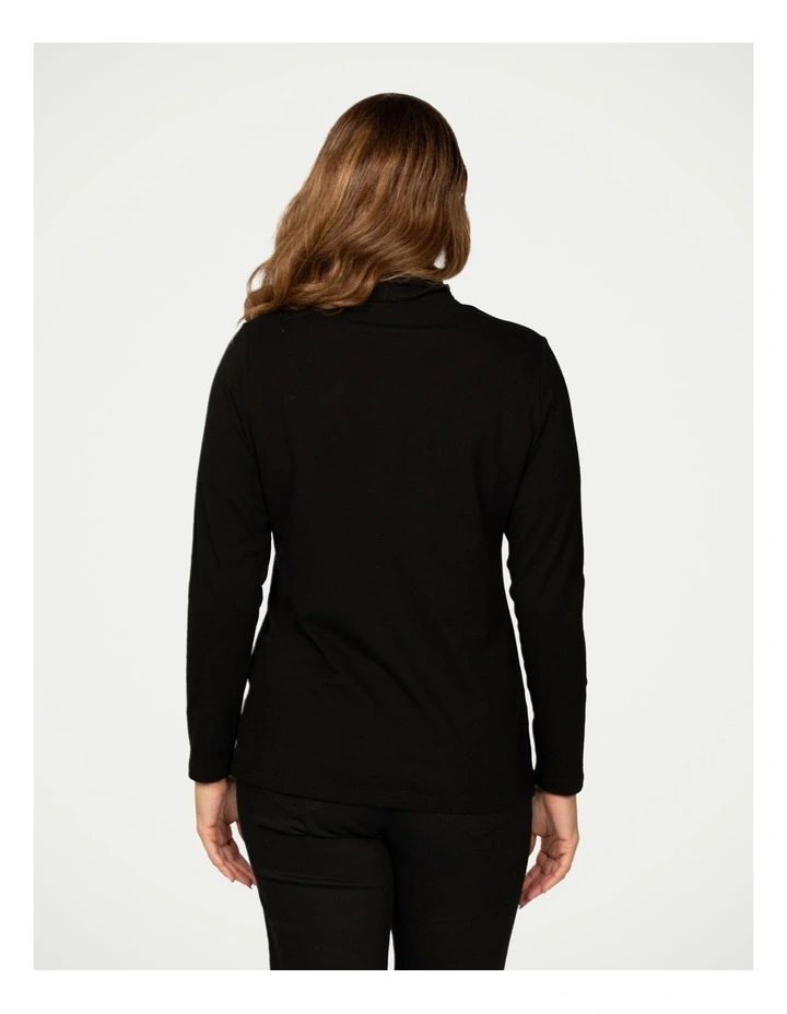 Warm Up High Neck Skivvy in Black image 2
